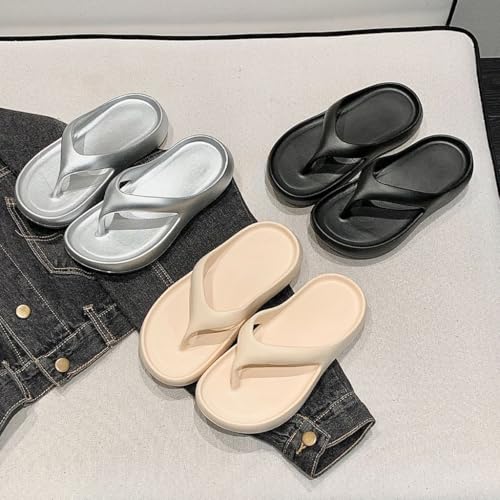 XUEMML Flip Flops For Women Summer Beach，Slippers Non-Slip Ultralight Thick Bottom Flip Flops Soft Bottom EVA Sandal Slippers2