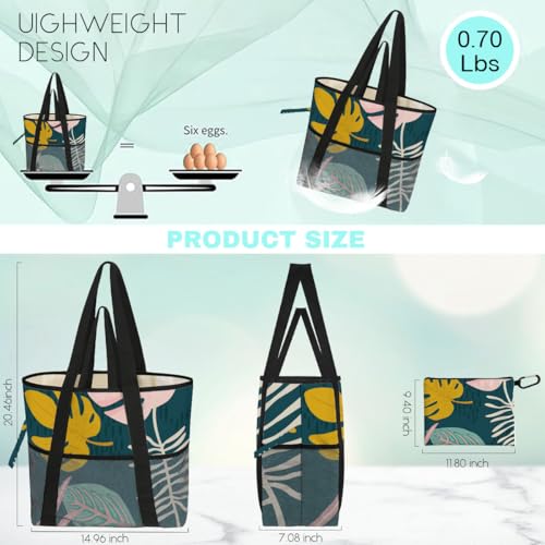 8-Pocket Waterproof Tote for Women -Sandproof Beach Bag with Zipper& Family | Foldable Travel Swim Bag (Gift-Ready)4