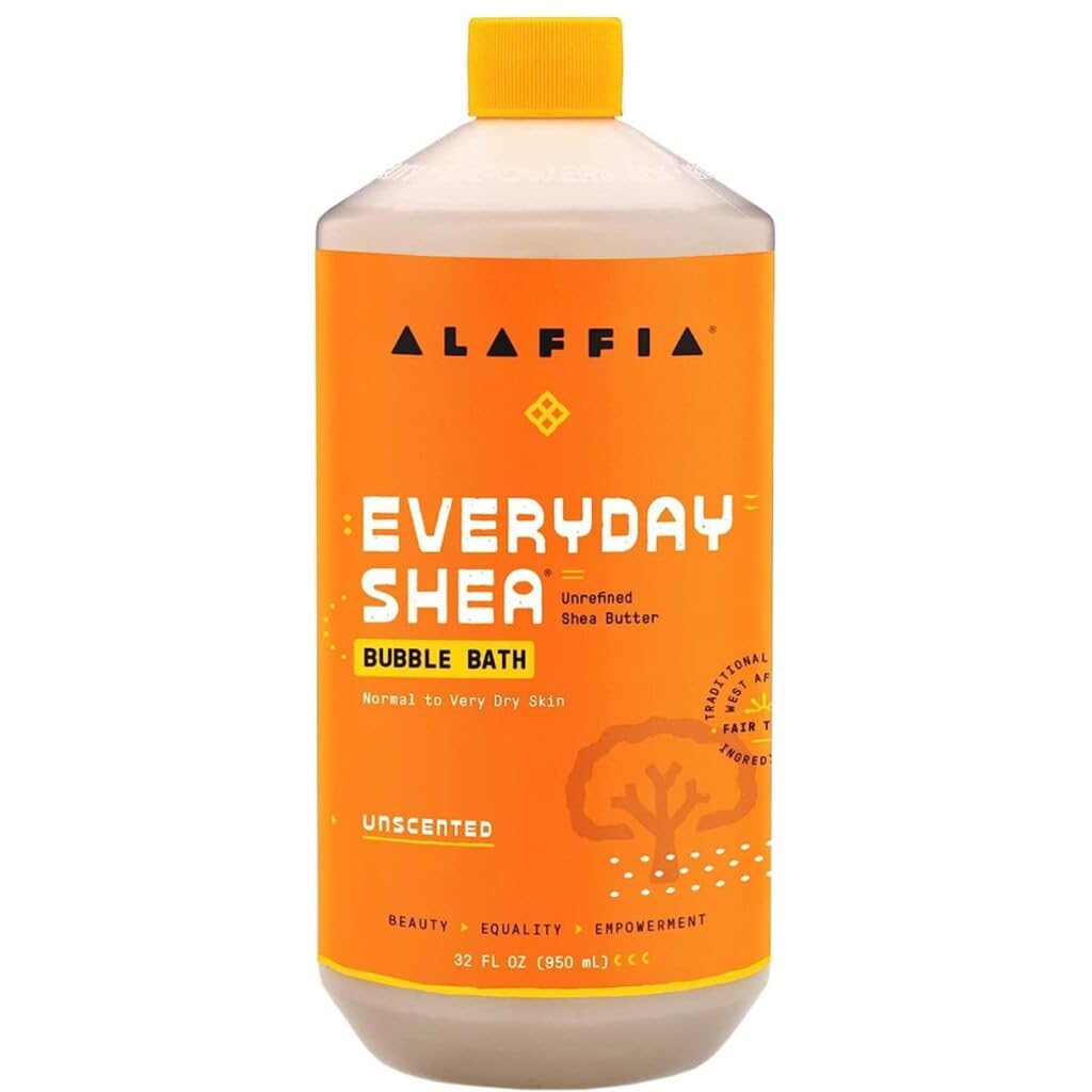 Alaffia Bubble Bath for Women, Unscented โ Everyday Shea Butter Formula with Wild Yam, 32 Fl Oz