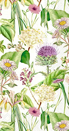 IHR Ideal Home Range 3-Ply Paper Napkins Floral Spring Easter Summer Designs, 16-Count Guest Size, Wildflower Cream