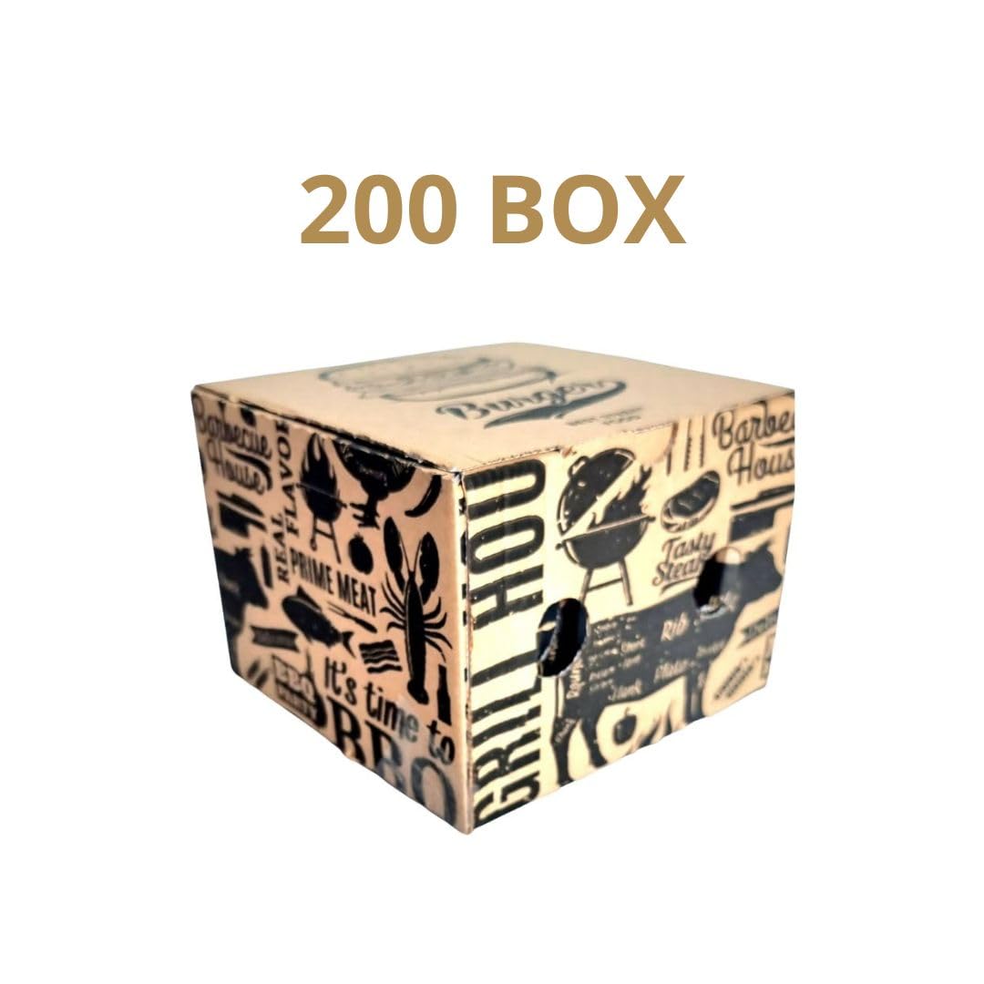 RFD Box Burger Contenitore hamburger 16x16 cm 12H 200 Pezzi Avana - Contenitore per alimenti Usa e Getta