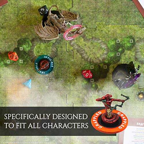 D&D Condition Markers [96 Pcs] Dnd Condition Ring Tokens For Spell Effects Status (24 Conditions & Colors) - Rgp Dungeons & Dragons Accessories - Initiative Tracker D And D Miniature Figure Markers 5E #TOP2