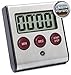 Elegant Digital Kitchen Timer, Stainless Steel Model eT-23P, Super Strong Magnetic Back, Loud Alarm, Large Display, Auto Memory, Auto Shut-Off (eT-23Plum)