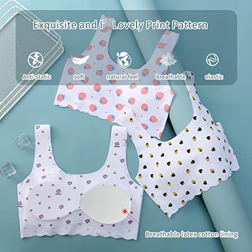 Girls Training Bra-Racerback Sports Seamless Bras, Teen Bra Comfort Seamless, Girls Bra With Removable Mini-A Cup Pad (As1, Age, 14_Years, 16_Years, Printing Flower Set1) #TOP2