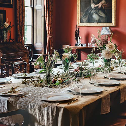 Aokbean Set Of 5 Vintage Lace Burlap Table Runner Roll Farmhouse 12 X 42 Inch Natural Jute Tablecloth Wedding Thanksgiving Christmas Table Centerpieces Decorations (Burlap) #TOP5