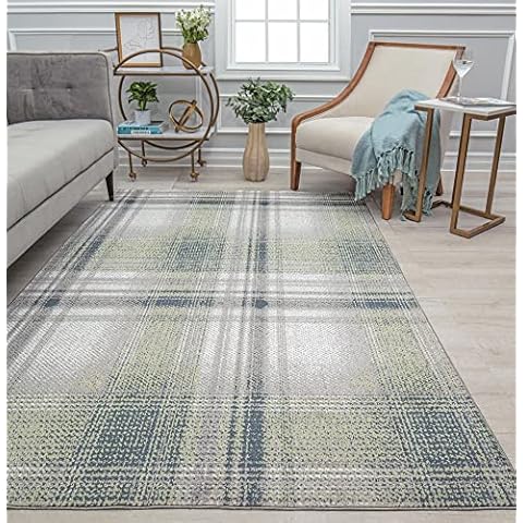 Rugs America Jaelyn JD50B Mountain Rapids Plaid Contemporary Gray Area Rug, 8'0"X10'0" Cover