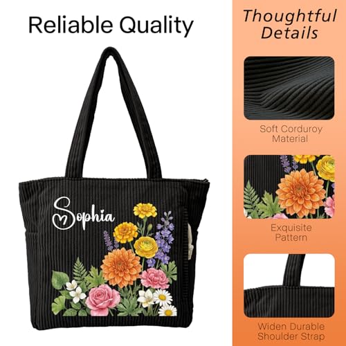 Bolso tote personalizado grande con cremallera para mujer miniatura 5