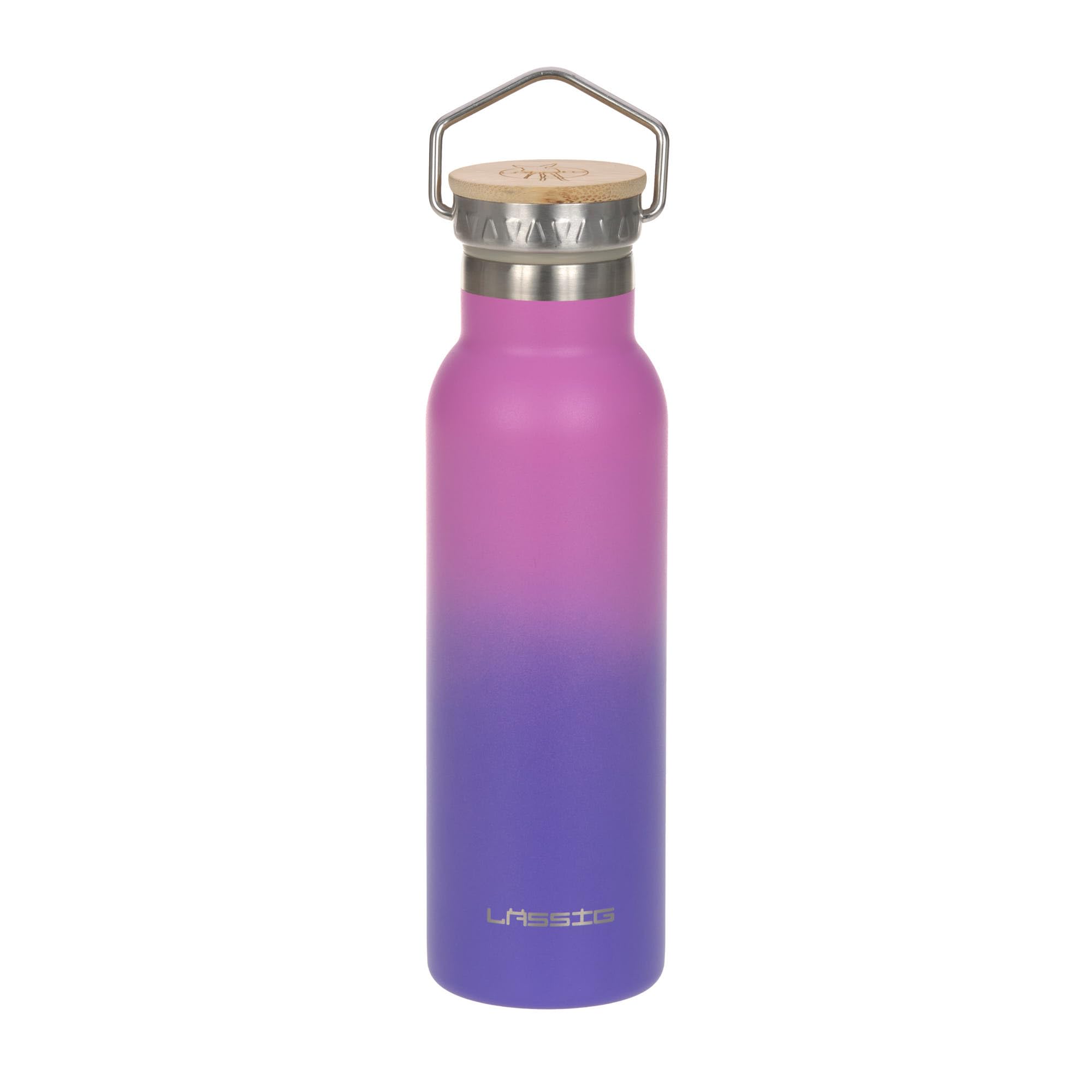 LÄSSIG Botella infantil de acero inoxidable Unique Purple | Doble pared, 460 ml