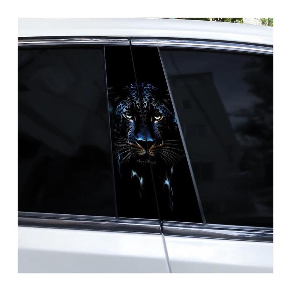 Decorative Items 2pcs Animal Pattern Car B-Pillar Scratch Resistant Decoration Decals(Q)