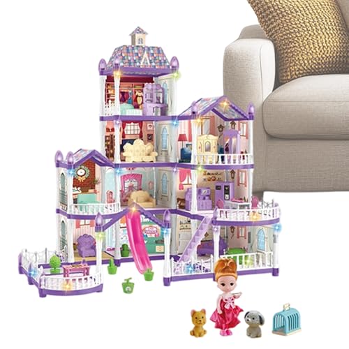 Maison de poupée pour enfants avec meubles et princesses, le jeu de rôle idéal après l'école