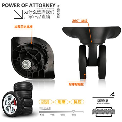 Luggage Wheel,Luggage Suitcase Wheels, 360 Degree Swivel Luggage Mute Wheel Suitcase Replacement Repair Wheels Parts Spinner (W170#)3