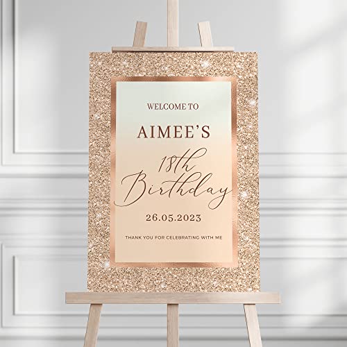Gold and Cream Birthday Party Welcome Sign - Image 5