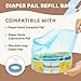 Diaper Pail Refill Bags for Genie Complete/Expressions & Munchkin Step Diaper Pail (840 count) 1 Cassette+3 refills, 7-Layer Odor-Absorbing, Disposable Diaper Poop Bags, Baby essentials