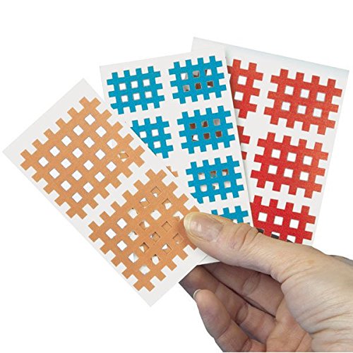 Vendaje cruzado Servoprax S8 para alivio cutáneo con 180 parches de acupuntura rojos de 3x2 cm