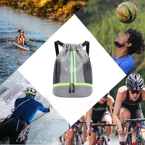Rudmox Sportrucksack mit Schuhfach - Wasserdichte Gym- und Trainingstasche für Damen & Herren - Ideal für Fußball, Basketball & den Alltag (grau)