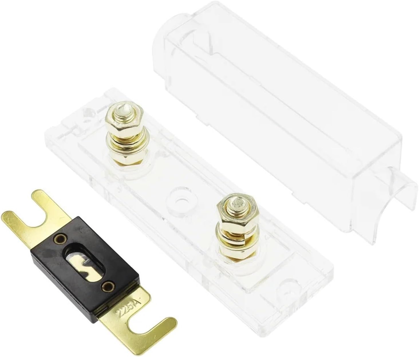 Car Fusible Link Bolt-on Fuse Holder with Fuse 40 50 80 100 125 150 250 300 400A Amp Car Truck Audio Bolt on Fuse(2PC Fuse,225A)