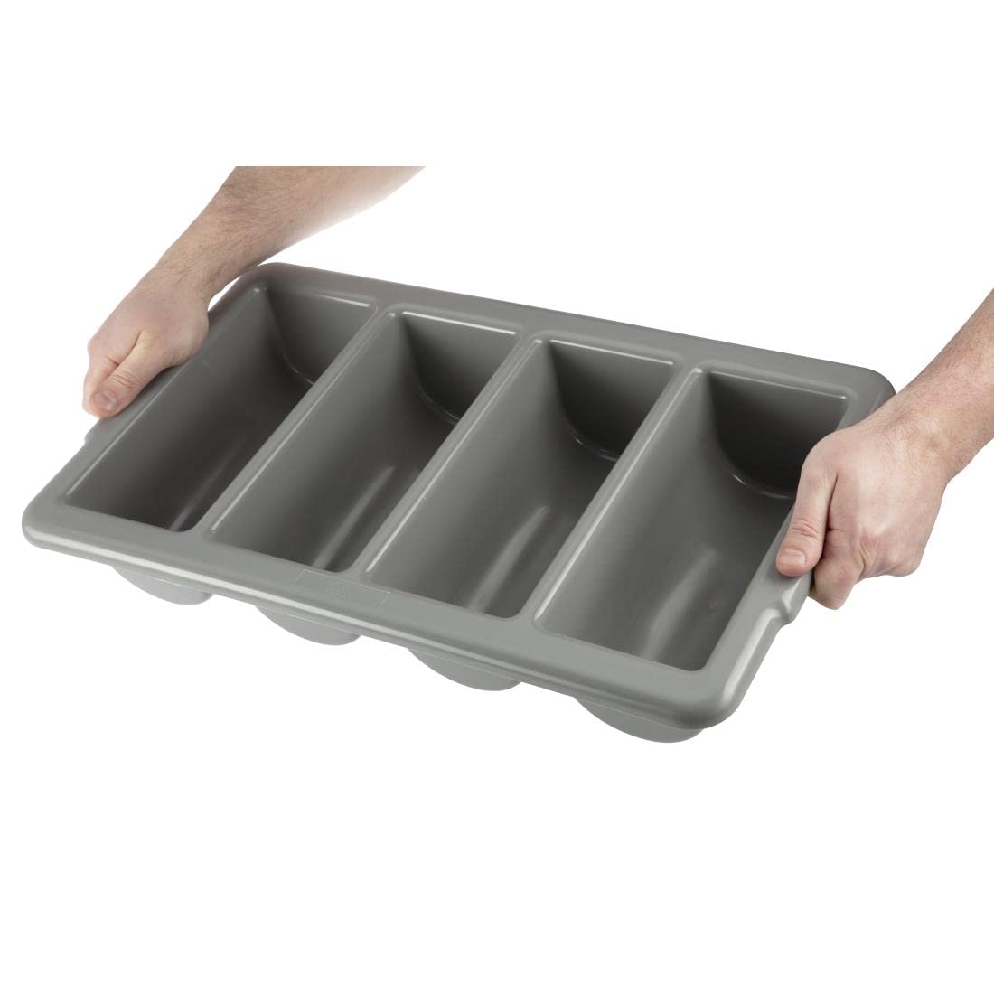 Olympia Kristallon Stapelbarer Besteckkasten aus Kunststoff – groß, grau, Größe: 100 (H) x 530 (B) x 325 (T) mm, spülmaschinenfest, J850 (Packung mit 2)