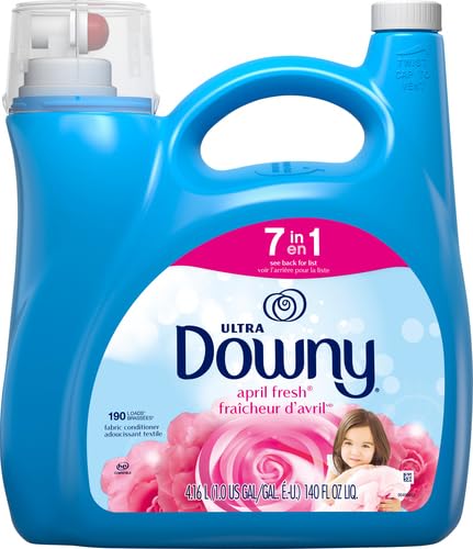 Image of Downy Liquid Fabric Softener,April Fresh 2-in-1 Fresh & Soft,140 Fl Oz,190 Loads,Fabric Conditioner For Freshness And Softness,(Pack of 2)