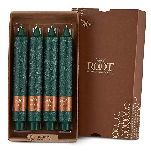Root Candles 51969 Unscented Timberline Collenette 9-Inch Dinner Candles, 4-Count, Dark Green #TOP30