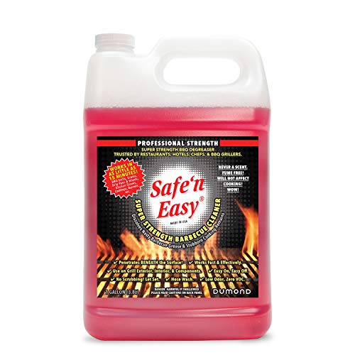 Safe 'n Easy Super Strength Barbecue Grill Cleaner & Degreaser. Heavy Duty, Non-Toxic, Safe, No Nasty Fumes, No Scrubbing, Spray On, Rinse Off (1 Gallon, 1 Pack) Safe 'n Easy Super Strength Barbecue Grill Cleaner & Degreaser. Heavy Duty, Non-Toxic, Safe, No Nasty Fumes, No Scrubbing, Spray On, Rinse Off (1 Gallon, 1 Pack)