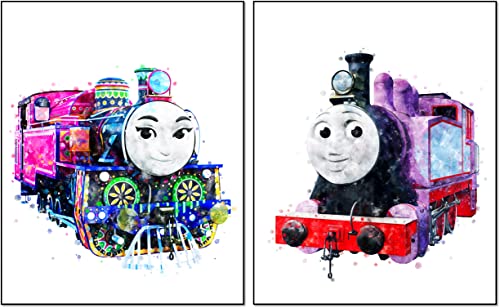 Liya Design Prints Thomas The Train Posters - Unframed Set Of 9 (8 X 10 Inch), Posters For Boys Room, Thomas And Friends The Train Decor, Watercolor Wall Art Decor Prints For Boys Kids Girl Toddler #TOP2