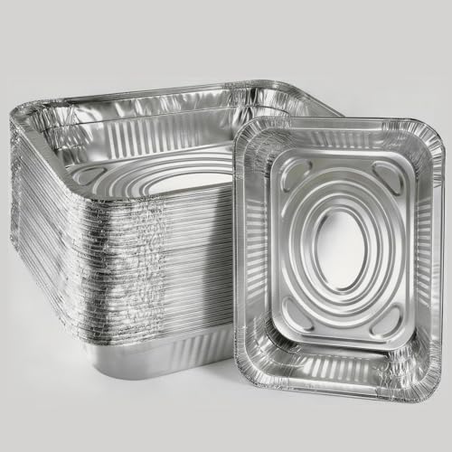 Capeivan 16x9 Inch Disposable Aluminum Foil Pans with Lids - Heavy Duty Leak-Proof Takeout Containers for Catering, Baking & Food Storage (26 Pack, Oven/Freezer Safe)