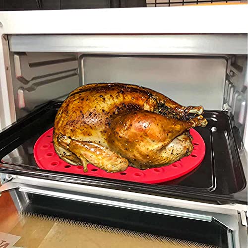 Ez Kitchen 2 Pcs Reusable Silicone Air Fryer Liners, Silicone Air Fryer Baking Mats, Air Fryer Liners Round, Baking Parchment Non-Stick Mats, Round Size 8" And 9", Orange And Red, Set Of 2 #TOP4