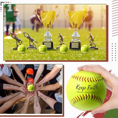 MiniInflat 12 Pack Softball Gifts 12\" Motivational Softball from Dad Mom Parents Sports Official Size and Weight Ball Inspirational Fastpitch Training Ball for Birthday Christmas - Thumbnail 4