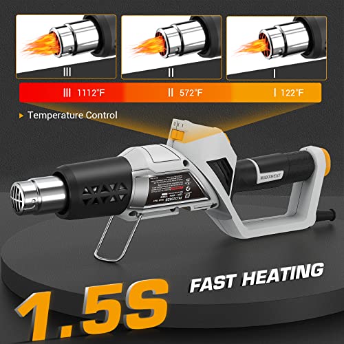 Batavia Heat Gun, 2 In 1 Fast Heating Hot Air Gun 1500W 122℉~1112℉(50°C~600°C) Overheat Protection For Crafts, Shrink Tubing, Epoxy Resin, Vinyl Wrap, Soldering, Candle Making Pld2382S #TOP3
