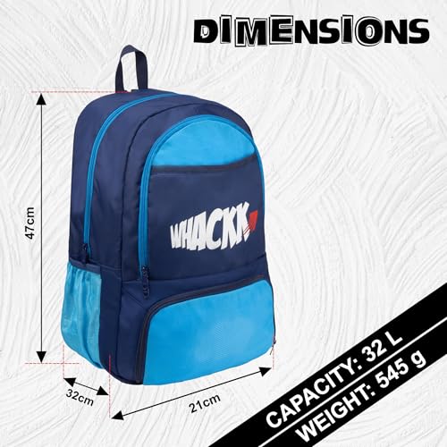 Image of WHACKK Strike Black Soccer Football Basketball Volleyball Kitbag Backpack Soccer Ball (Navy Blue)