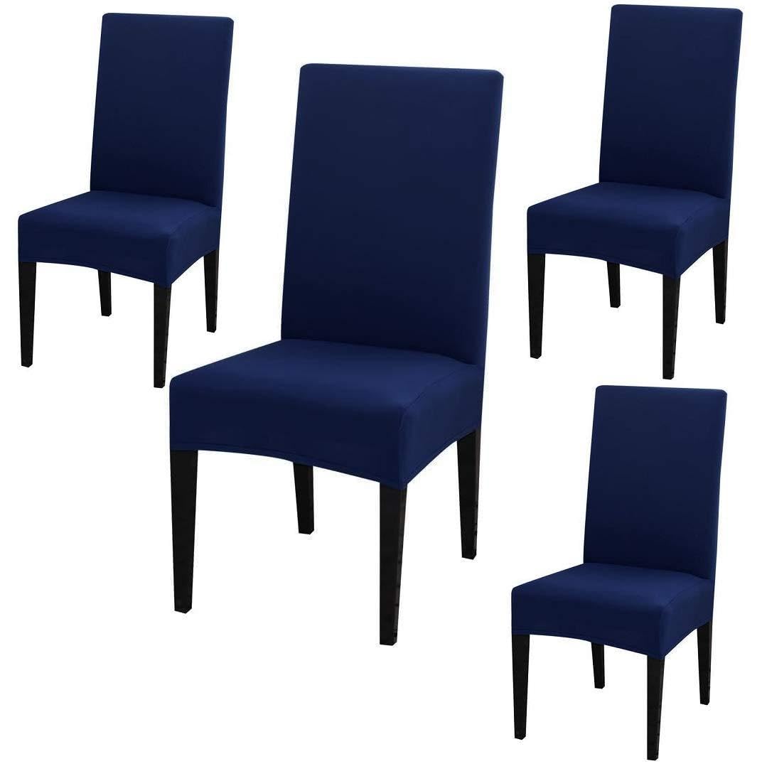 Gurnoor Stretchable Solid Plain Elastic Polyester Blend Dining Seat Chair Cover/Case Protector(4 Chair Covers,Navy Blue Color) (B0CVL32MXK) Amazon Price History, Amazon Price Tracker