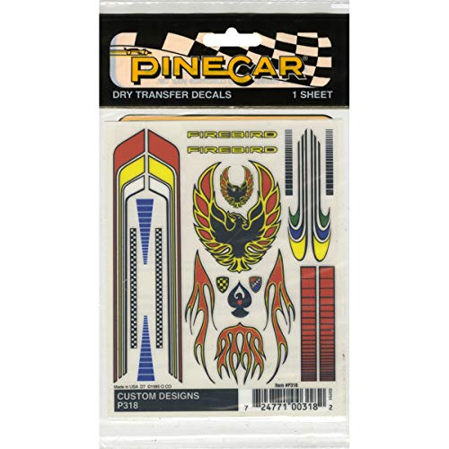 Woodland Scenics Bulk Buy (3-Pack) Pine Car Derby Dry Transfer Decal 4 inch x 4.75 inch Sheet Customs Designs P318