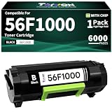 Torvon 56F1000 Toner Cartridge Black Replacement for Lexmark 56F1000 Compatible with MS321 MX321 MS421 MX421 MS521 MX521 MS622 MX622 MX522 MS621 Printers(6000 Pages)