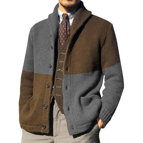 Cardigan col châle homme contre le froid coupe ajustée boutonnée