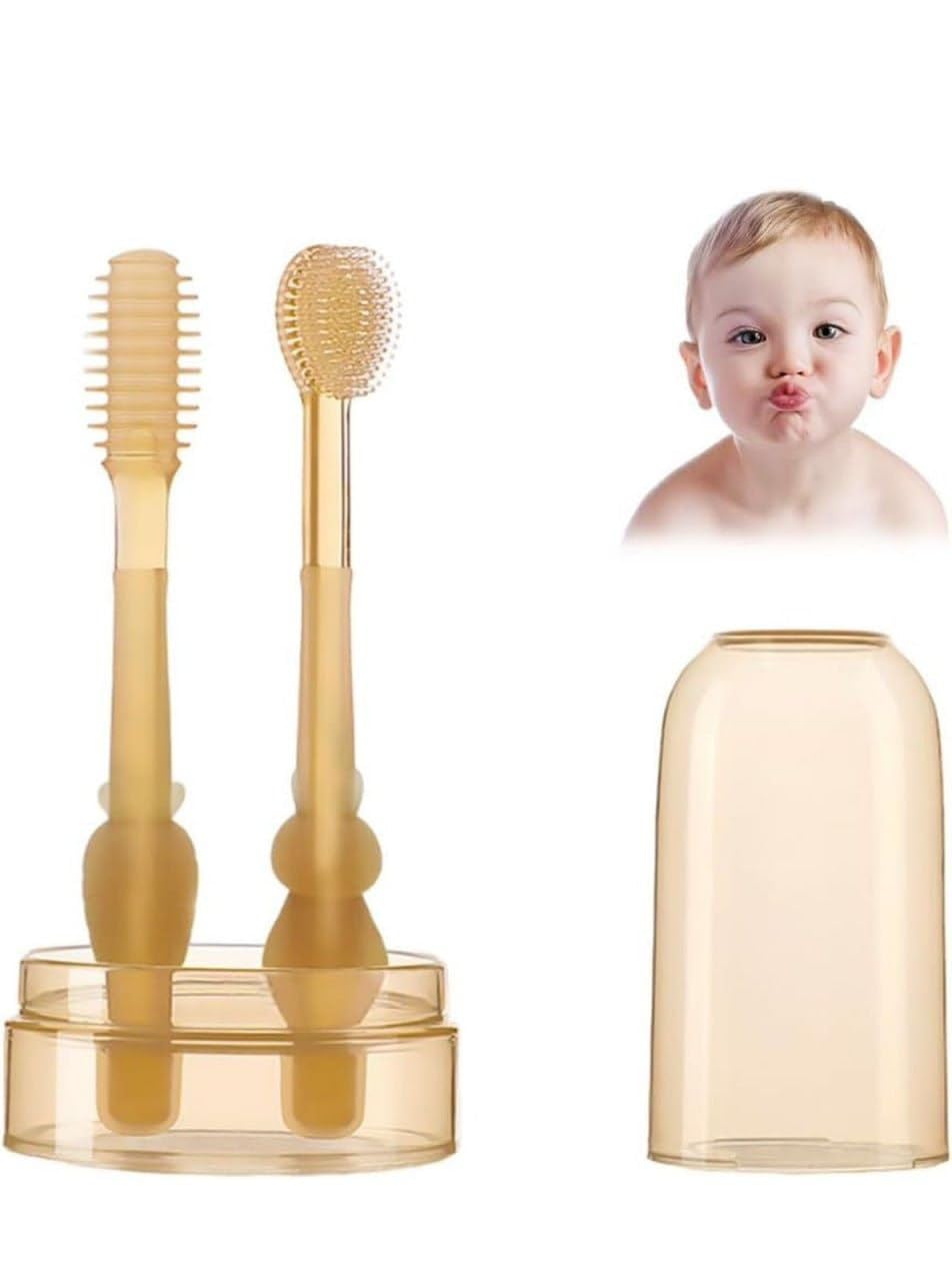 This is a cute little toothbrush set specially made for babies. It comes with two soft brushes—one for gentle gums and one with little bristles for first teeth. Both brushes have easy-to-hold handles, so parents can comfortably clean their baby’s mouth without hassle.-picture-40
