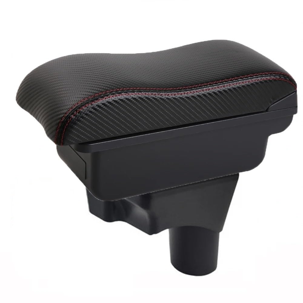 UMDJJU For Sunny For March For Micra Car Armrest Box Accessorie Storage Parts Dedicated Interior Retrofit Elbow Support For Drivers Car Centre Console Armrest Box(B-No USB-Red Line)