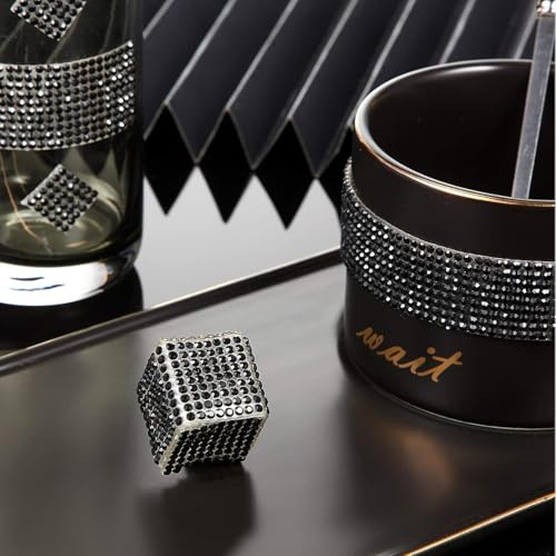 Image of Jubilant 12000 Pieces Bling Rhinestone Sheet Stickers, DIY Craft, Self Adhesive Glitter Rhinestones Crystal Diamond Gem Stickers for Car /Phone /Clothing /Shoes, 9.4 x 7.9 Inch (Black)