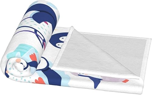 Miniatura 8 de AFHYZY Penguin Throw Blanket for Women Soft Summer Fleece Blanket Washable Travel Lightweight Blanket for Sofa Bed Couch All Season (50"x40")