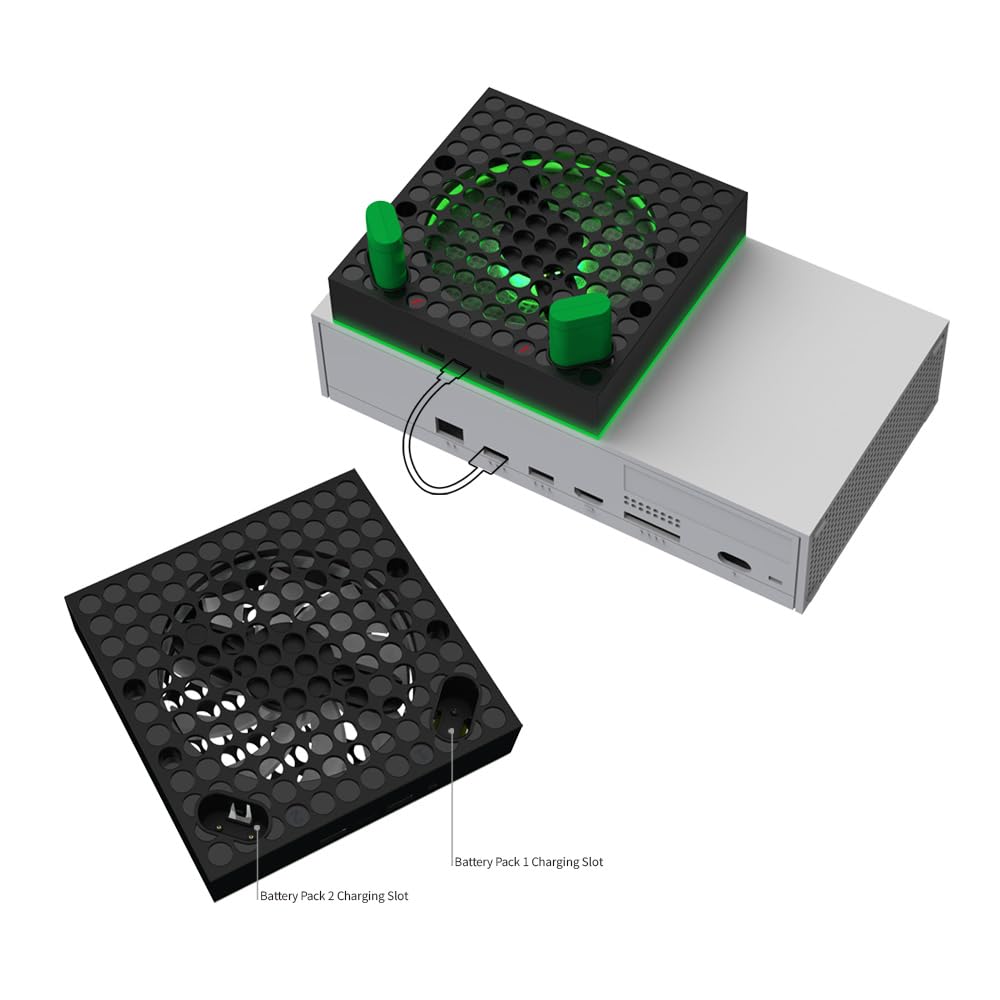 Dobe TYX-3606 - Ventola di raffreddamento compatibile con Xbox Series X/S con schermo LED, sistema di raffreddamento a velocità regolabile, ventola superiore a basso rumore con ventola indipendente e