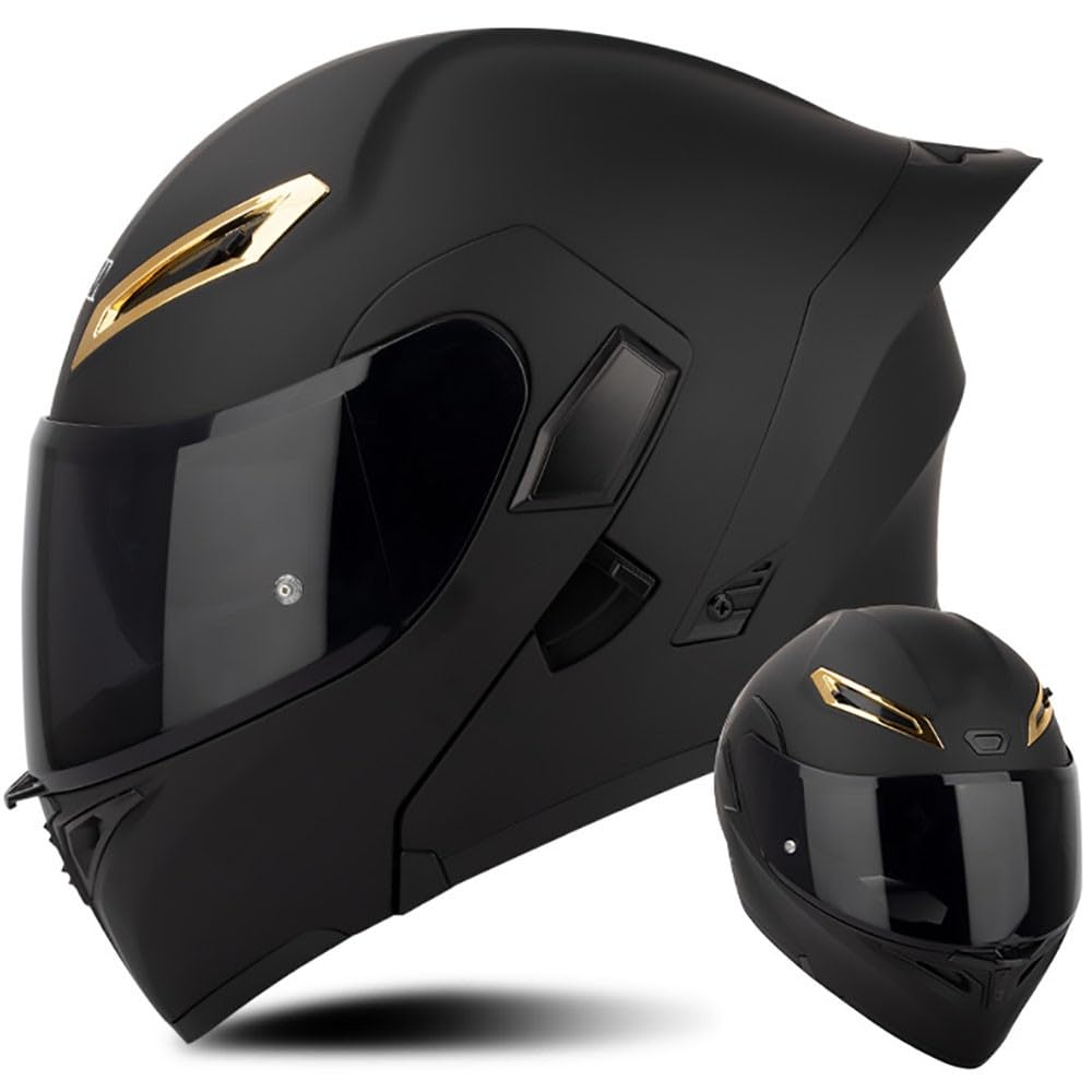 Casque Moto Modulable Double Visière Scooter Chopper ECE Homologué Casque Moto Homme et Femme Casques Intégraux Flip-Up Anti-Collision Casque Integral Modulable pour Locomotive