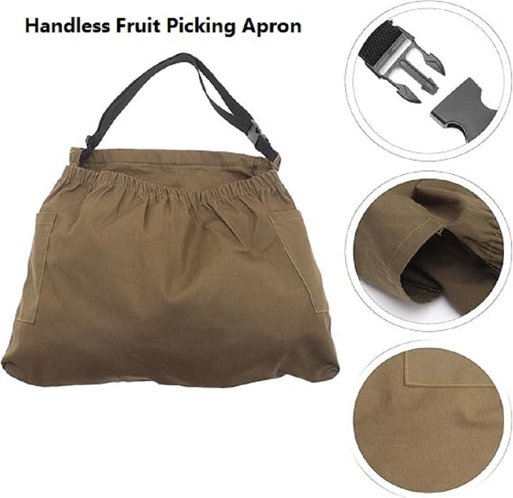 Sonhomay Harvest Picking Apron Outdoor Harvesting Apron Waist Belt Handless Fruit Picking Apron gardening apron for foraging hiking - Image 2