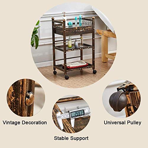 planken Bar Serveerwagen Catering Trolley Tafel Keuken Wijnopslagwagen Industriële Vintage Stijl Eenvoudig te monteren… - Afbeelding 8