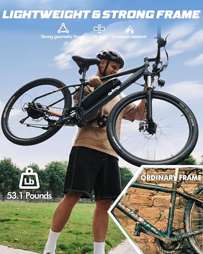 Image of Qlife Racer Electric Bike for Adults - 21-Speed Mountain Ebike with Peak 1200W 28MPH Brushless Motor, 48V10.4Ah Removable Battery, 27.5X2.1 Tire Step Over E-MTB, Up to 50 Miles(PAS1), E Bikes