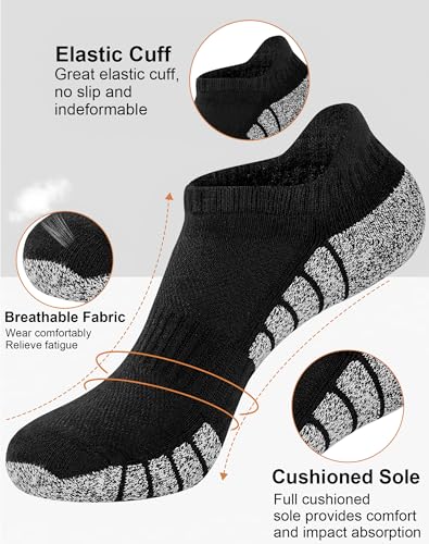Mens Ankle Athletic Running Socks Low Cut Sports Cushioned Socks for Men 6 Pairs2