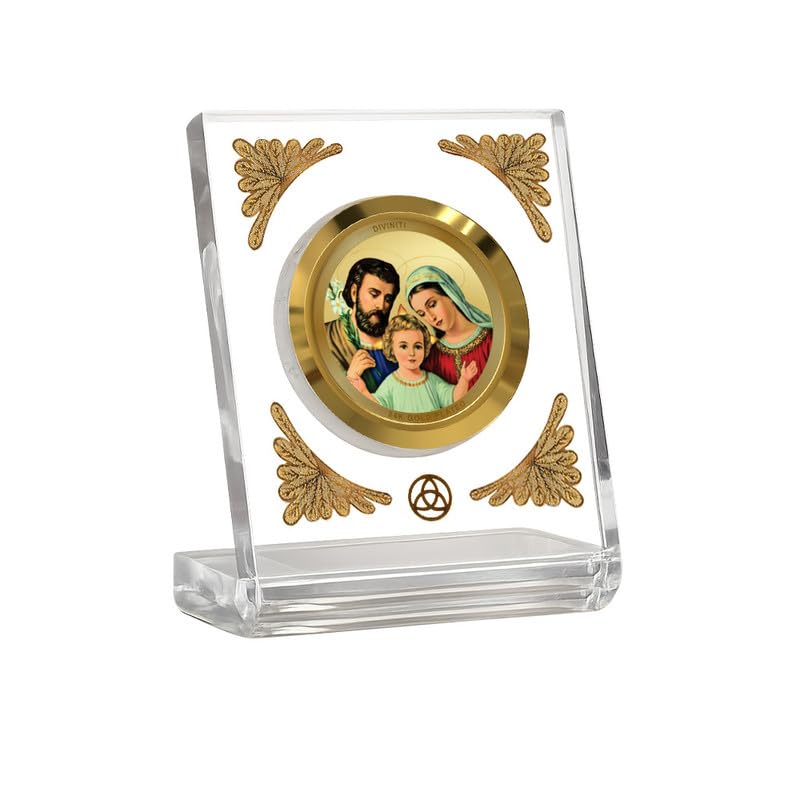 Image of DIVINITI 24K Gold Plated Religious Car Dashboard Frame | Premium God Idol Frame for Car, Home Mandir & Office Table | Spiritual Gift, Decorative Showpiece