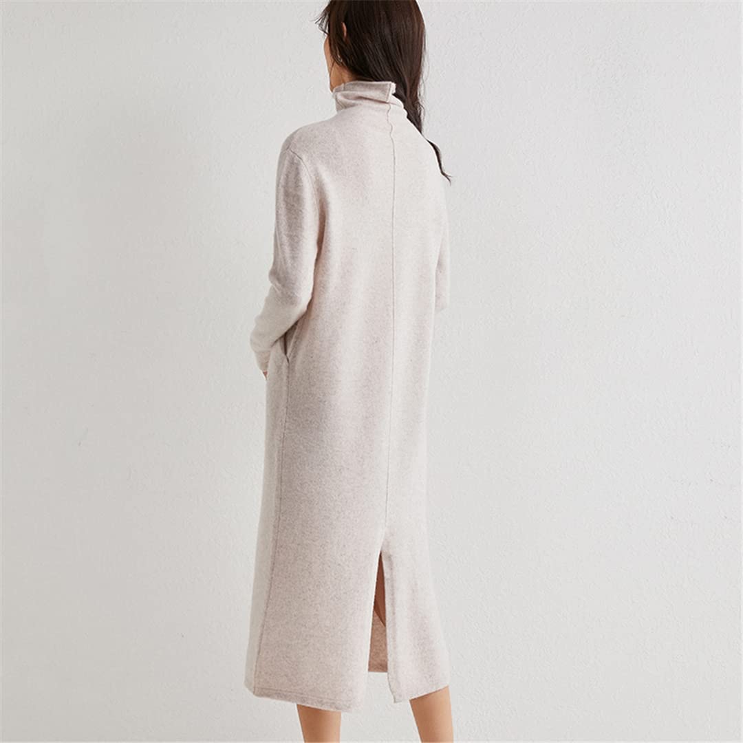 Disimlarl Maxi abito invernale da donna in maglia 100% cashmere