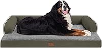 Vista 89 de Cama ortopédica extra grande para perros impermeable: cama de espuma viscoelástica para perros XL y extra grandes, sofá sofá, lavable con funda Azul