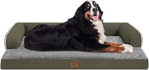 Miniatura 89 de Cama ortopédica extra grande para perros impermeable: cama de espuma viscoelástica para perros XL y extra grandes, sofá sofá, lavable con funda Azul