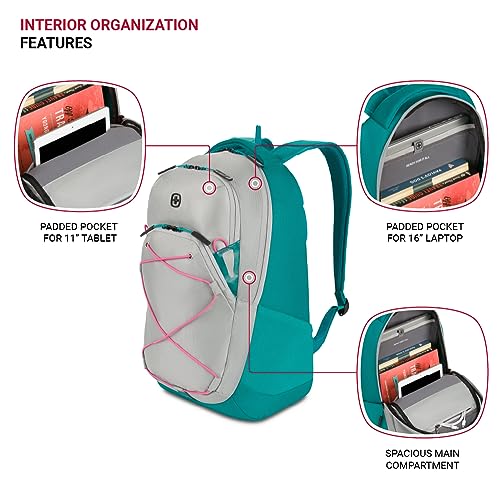 SwissGear 8175 Laptop Backpack, Teal/Light Grey Heather, 18 Inches4