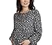 Motherhood Maternity Women's Long Sleeve Empire Waist Keyhole Woven Pregnancy Blouse, Black Floral